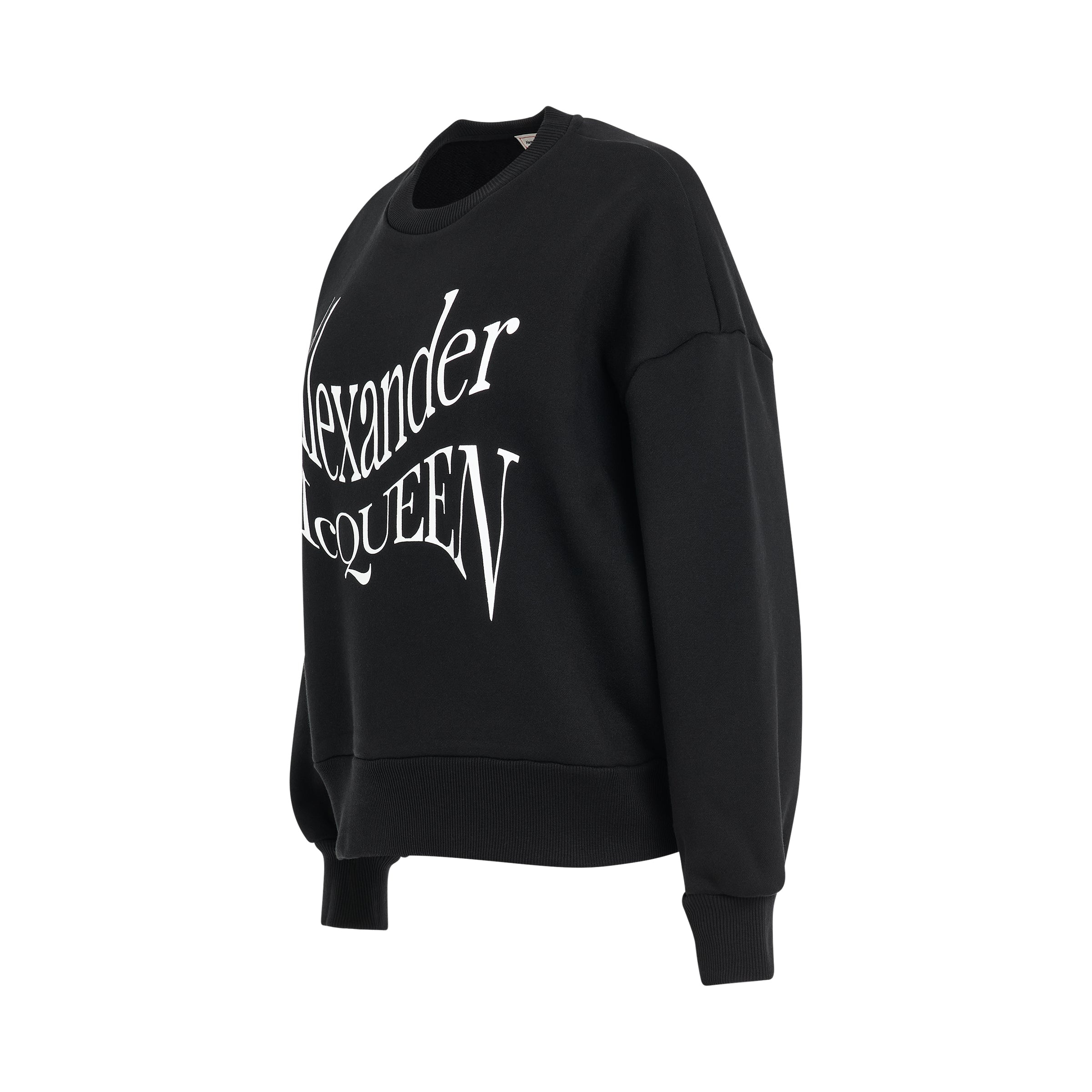 Warped Print Sweatshirt in Black - 2