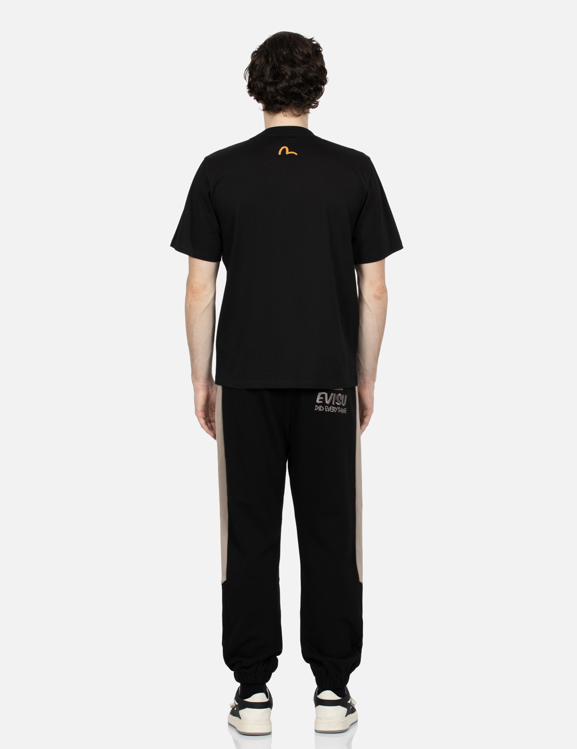 FAIR ISLE PATTERN KAMON EMBROIDERY COLOR-BLOCKING STRAIGHT FIT SWEATPANTS - 5