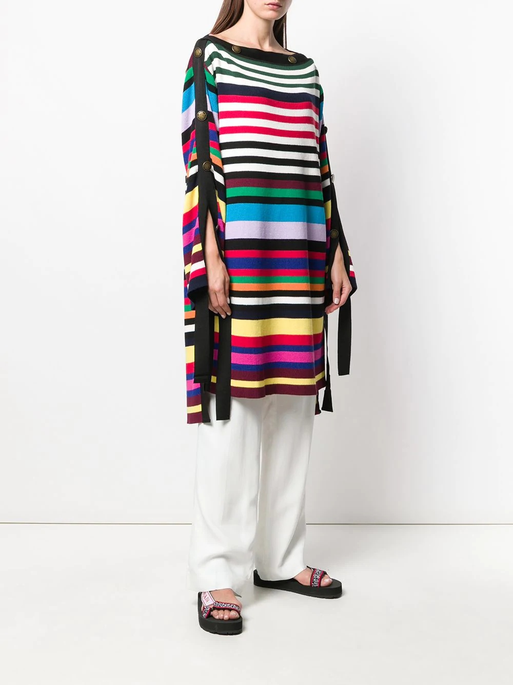 two-tone grosgrain poncho - 3