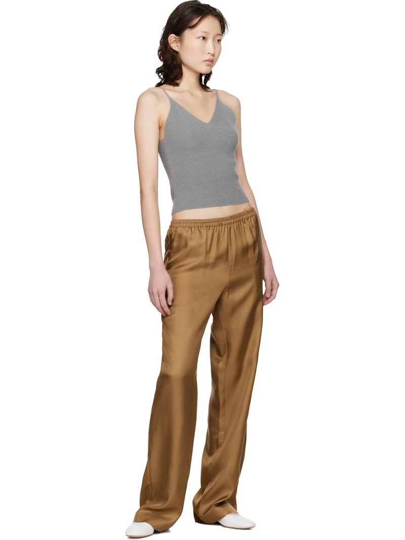 Loulou de Saison Brown Alera LDS Silk Twill Trousers outlook