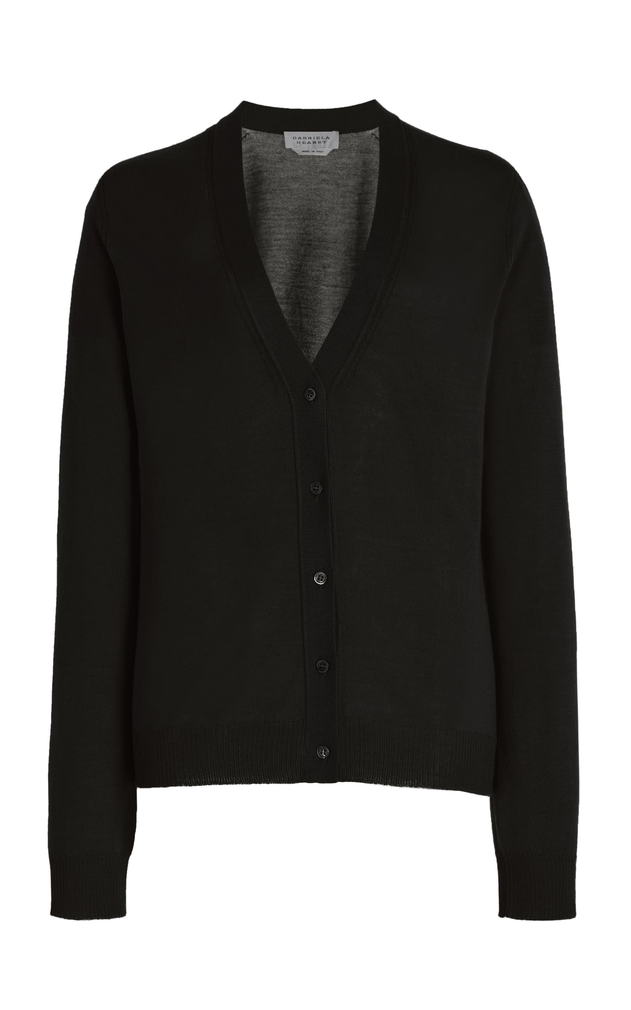Tori Cardigan in Black Silk Cashmere - 1