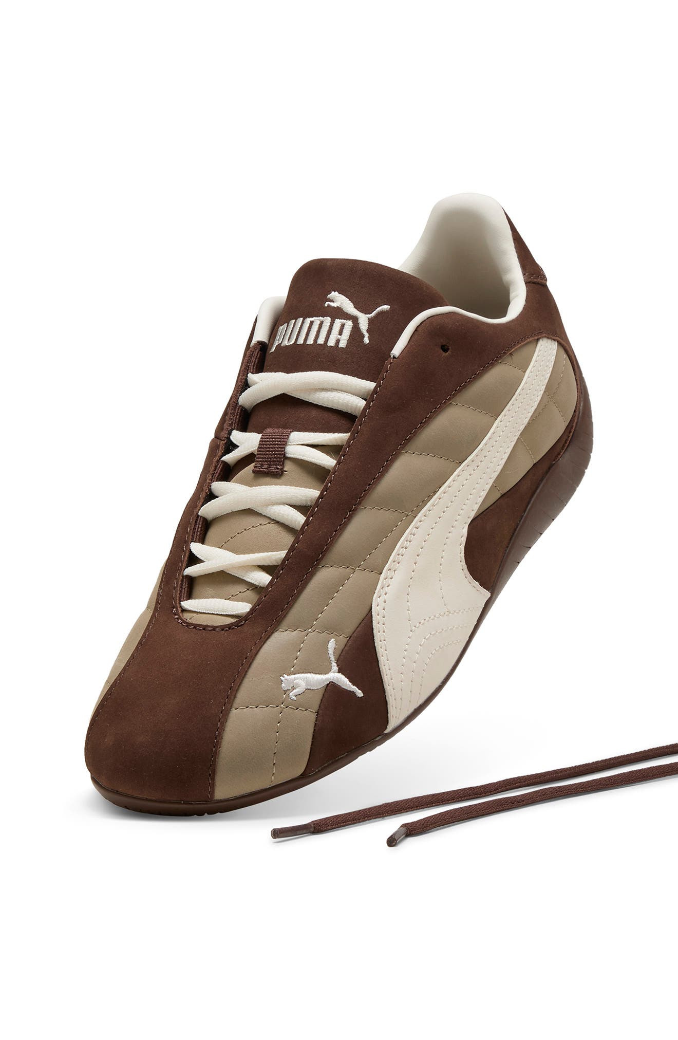PUMA Speedcat Plus Quilted Sneaker in Espresso Brown/Warm White at Nordstrom - 6