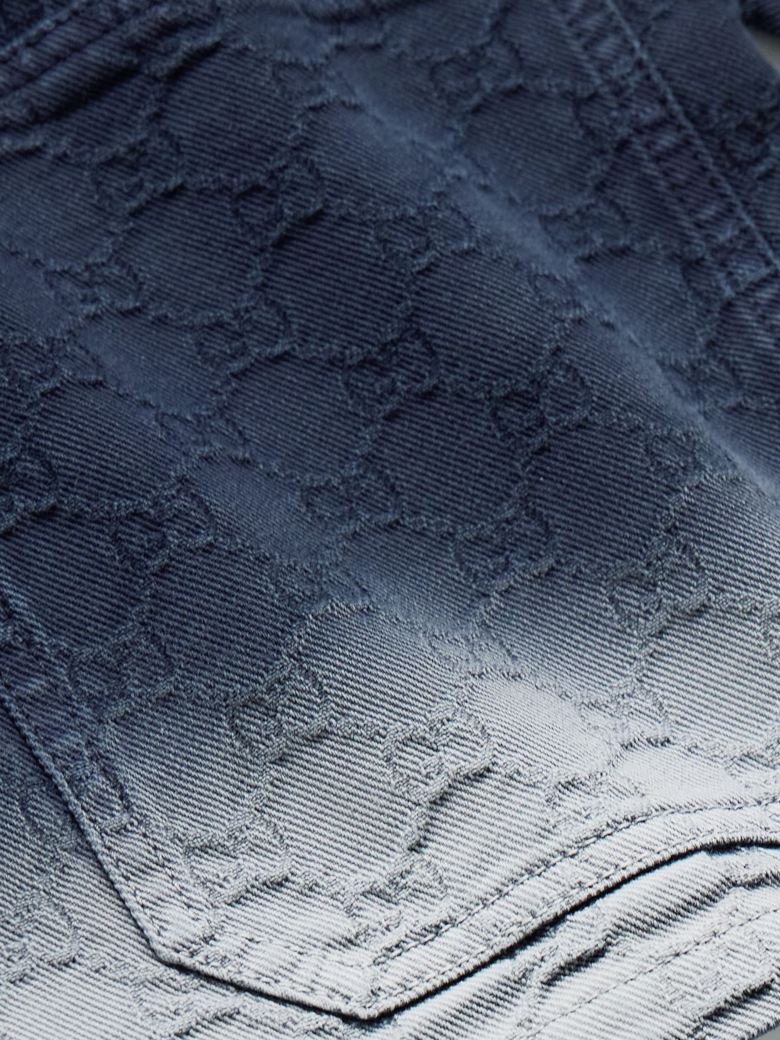 Dégradé Logo-Jacquard Denim Jacket Navy - 5