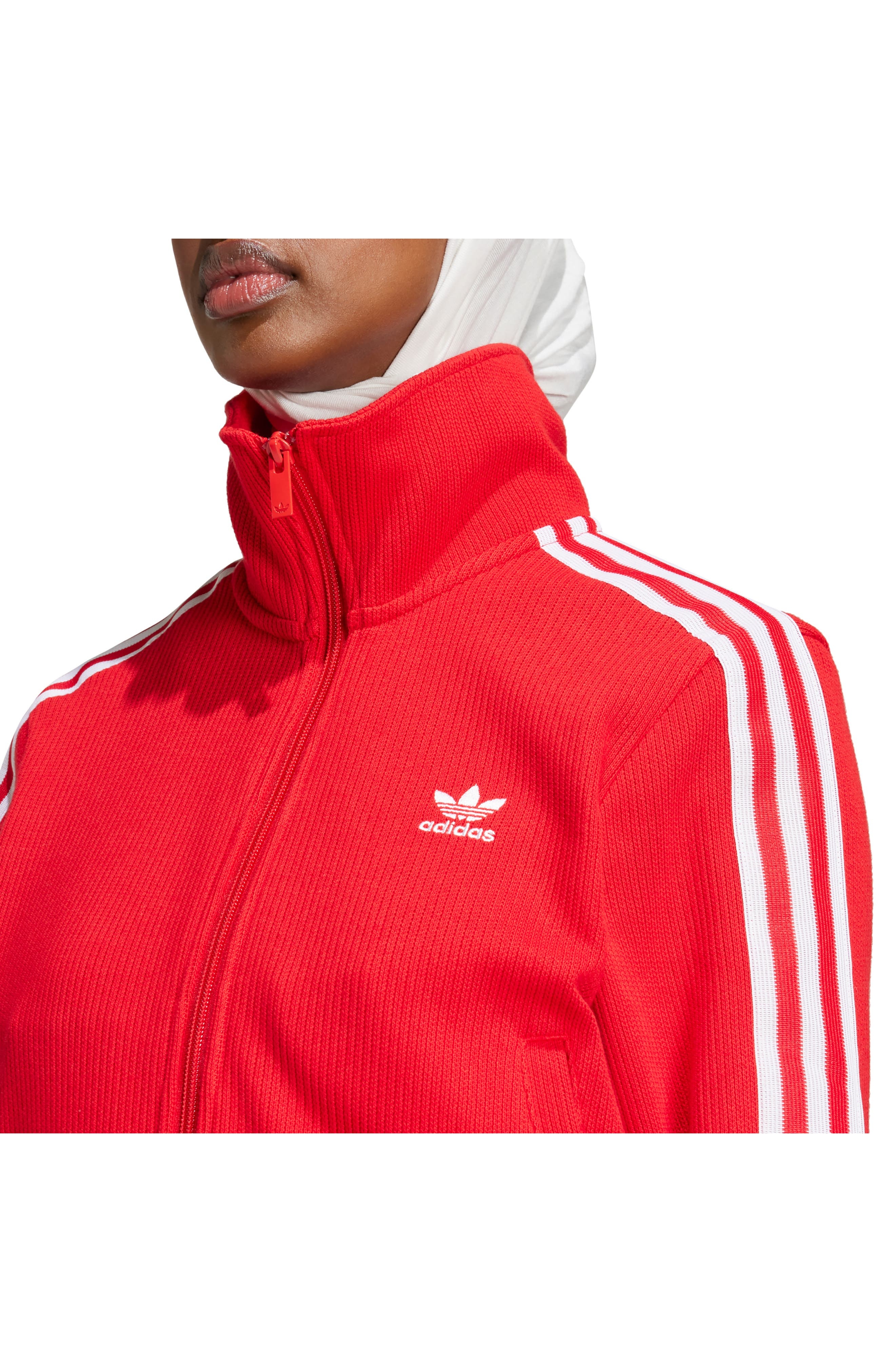 adidas Adicolor 3-Stripes Knit Track Jacket in Better Scarlet at Nordstrom - 6