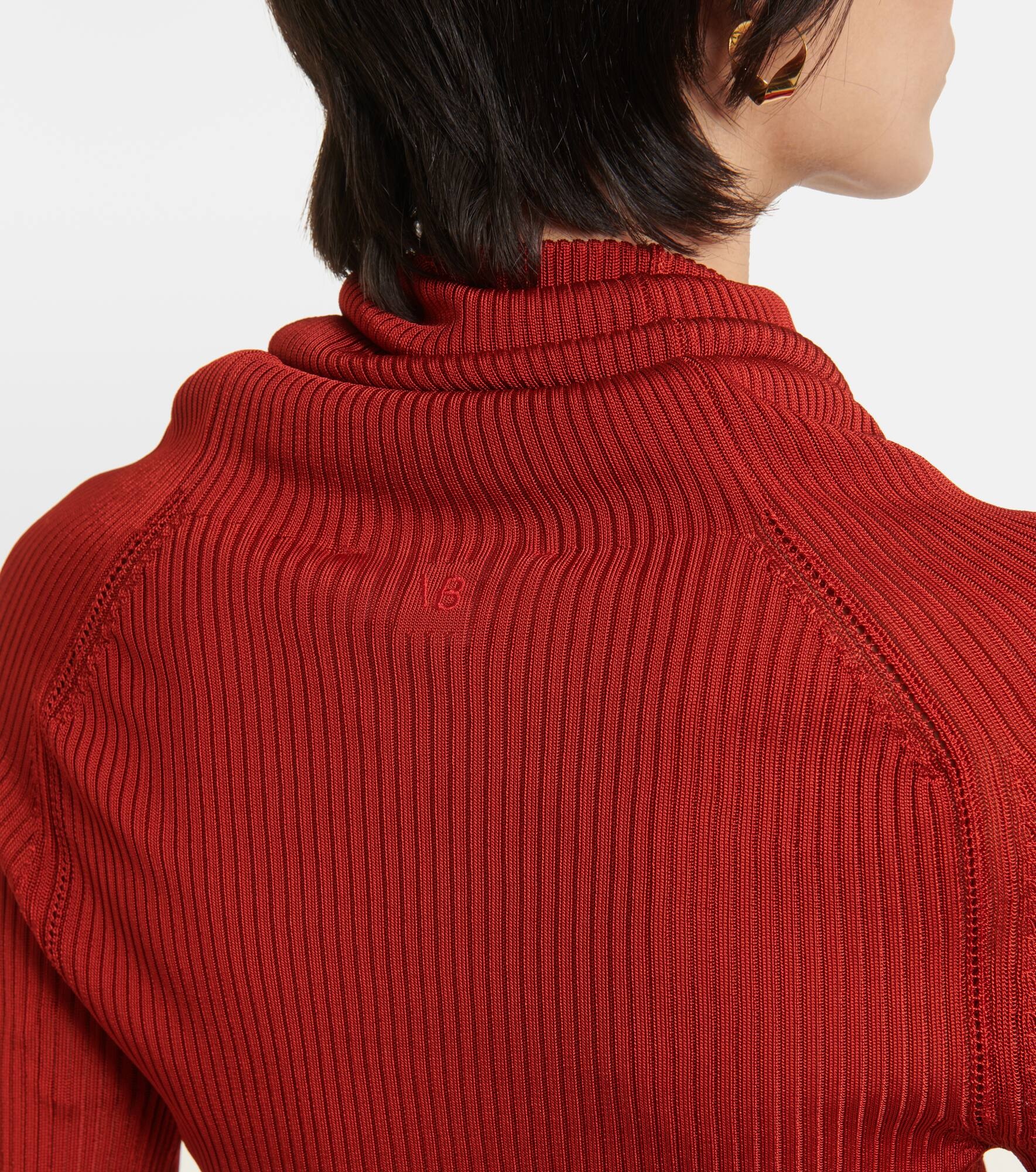 Ribbed-knit turtleneck top - 6