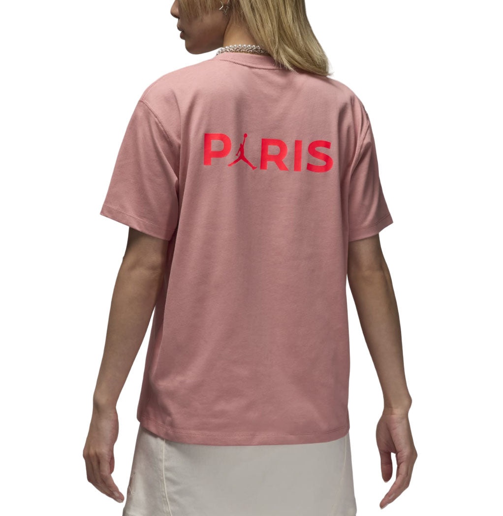 (WMNS) Air Jordan Paris Saint-Germain T-Shirt Asia Sizing 'Rust Pink' FV7749-612 - 2