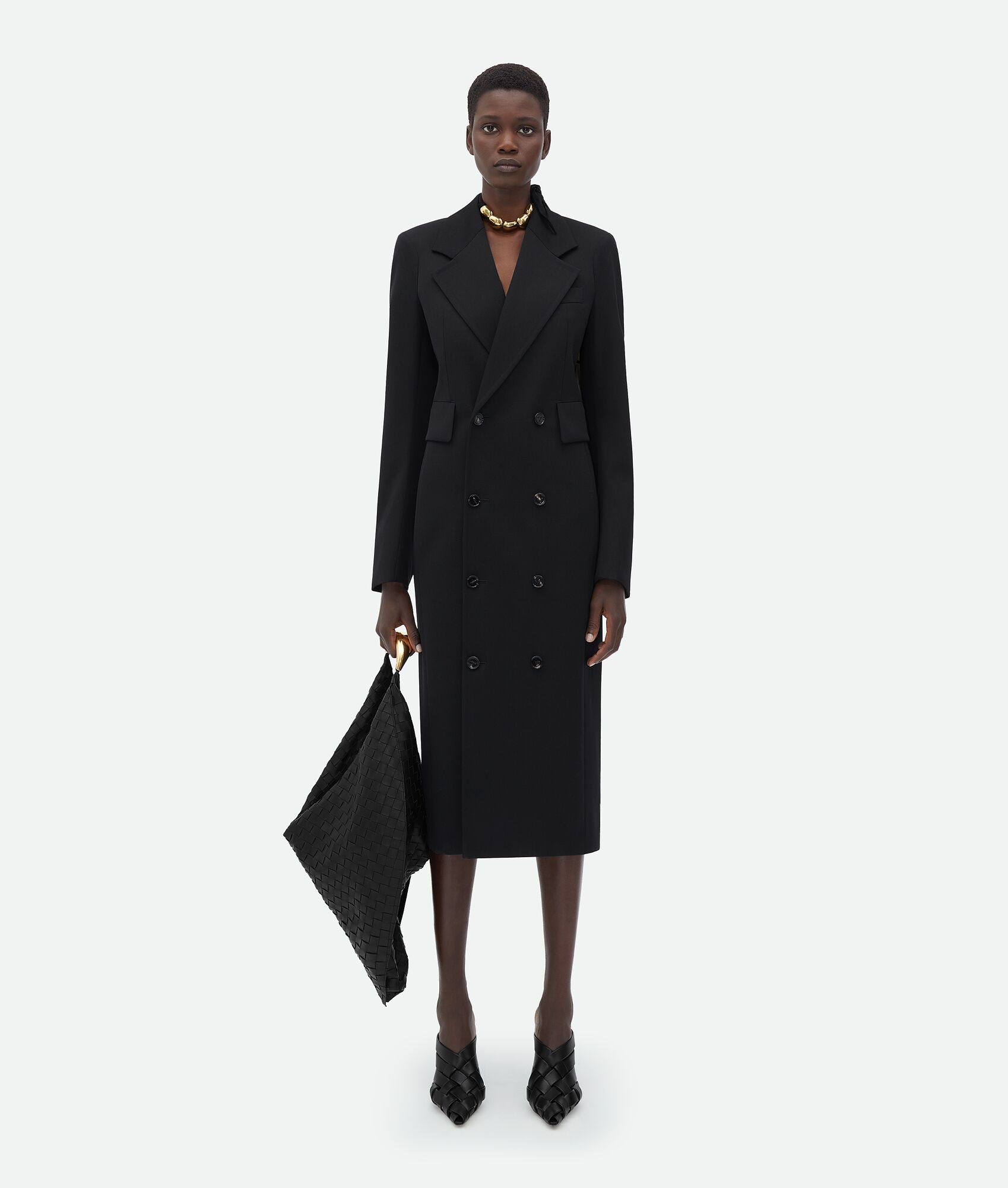 Curved Sleeves Light Wool Coat - 4