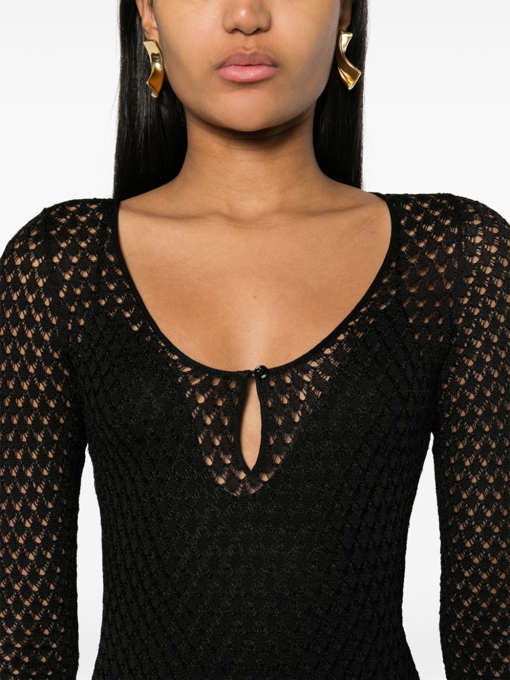 crochet-knit dress - 5