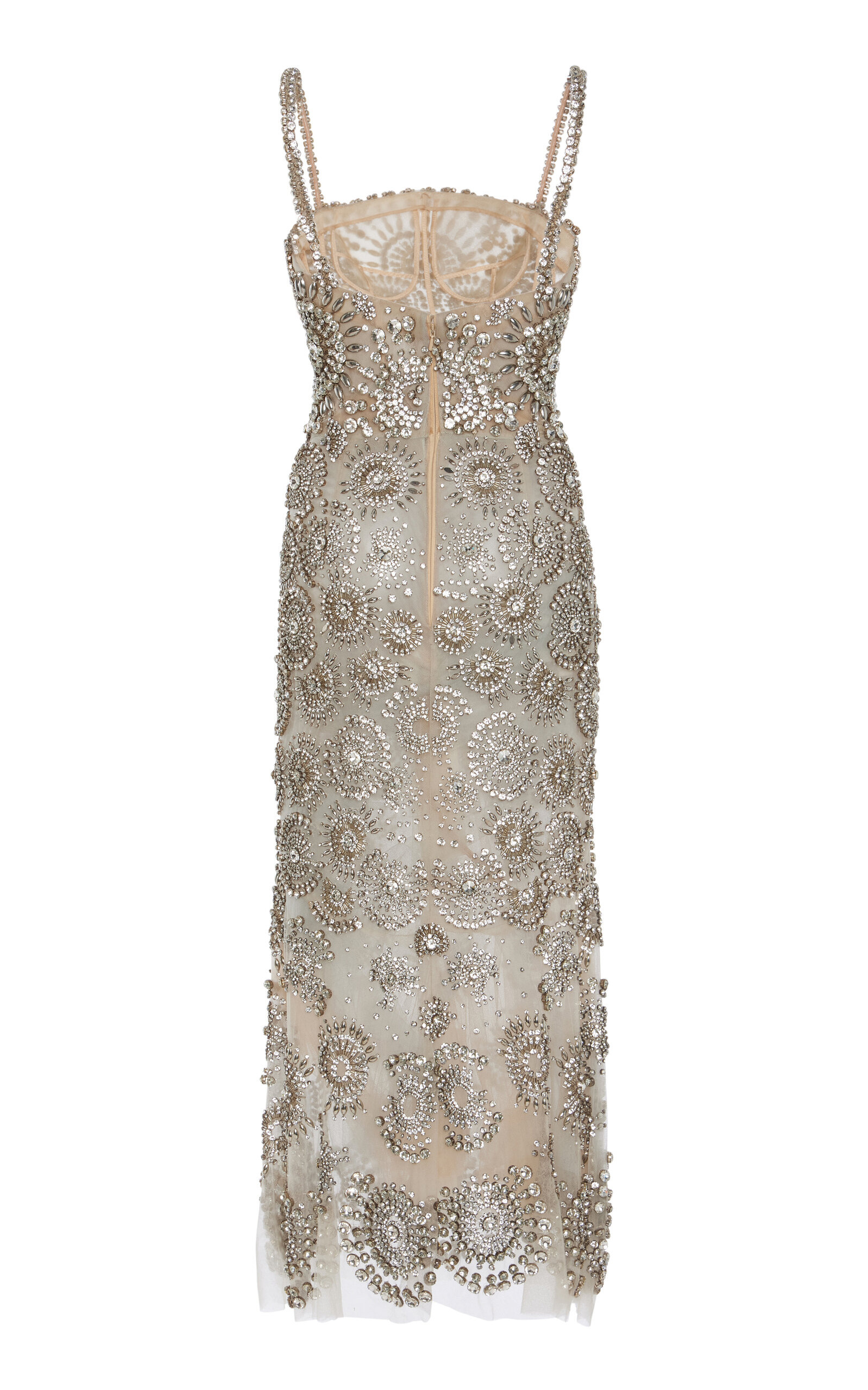 Embellished Tulle Midi Dress silver - 3