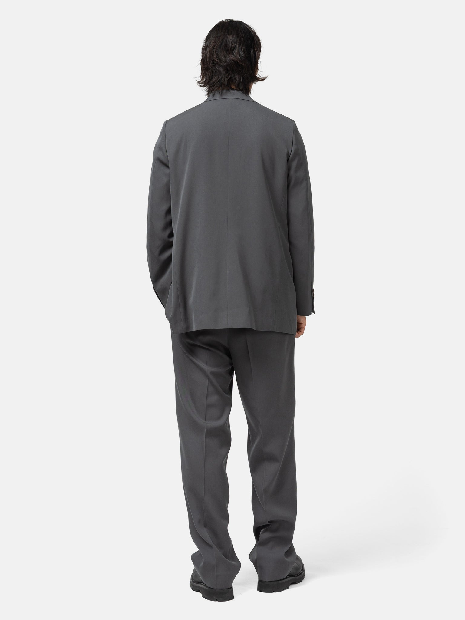 Light Wool Max Gabardine Jacket Dark Gray - 3