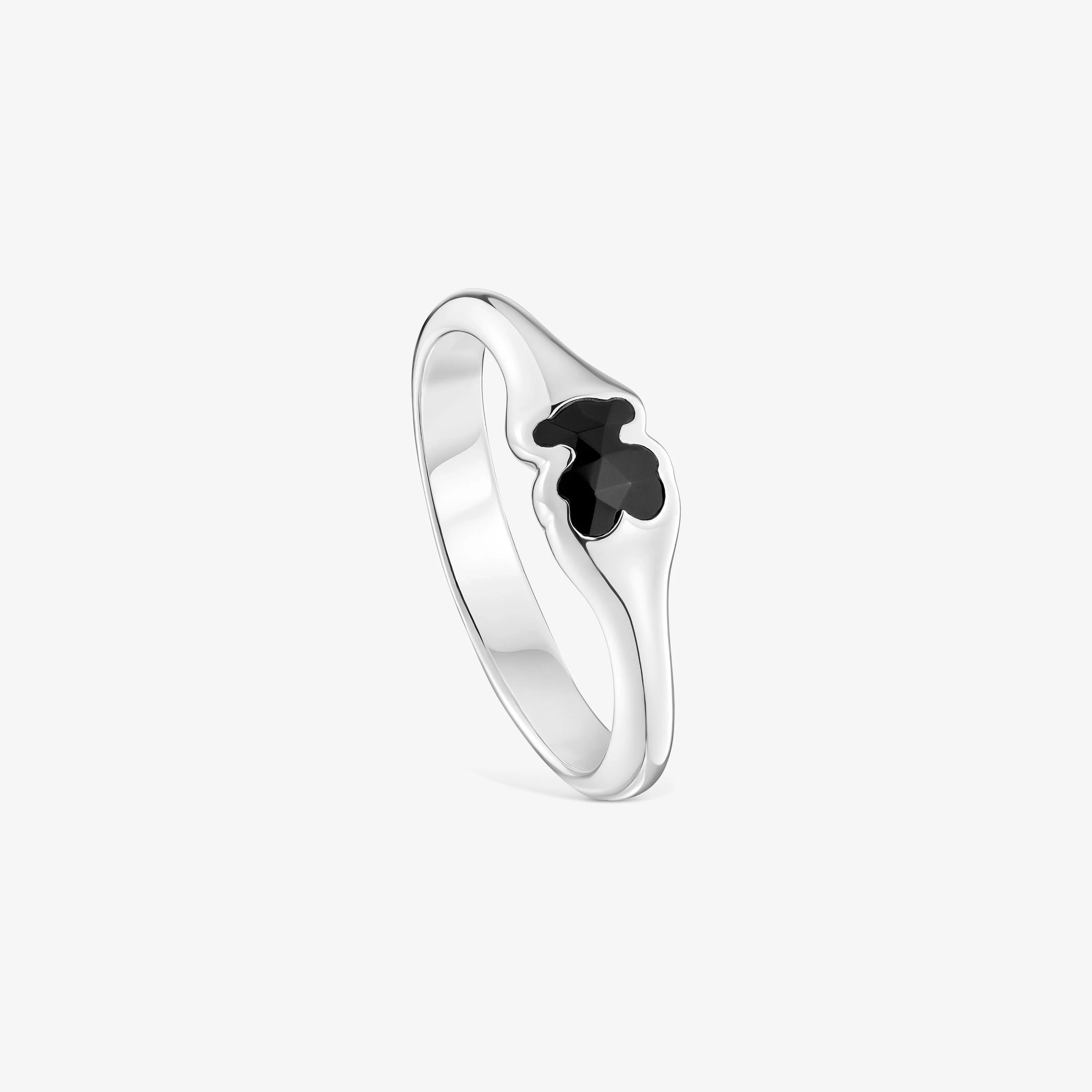 Small silver Ring with onyx bear motif TOUS Icon Color - 1