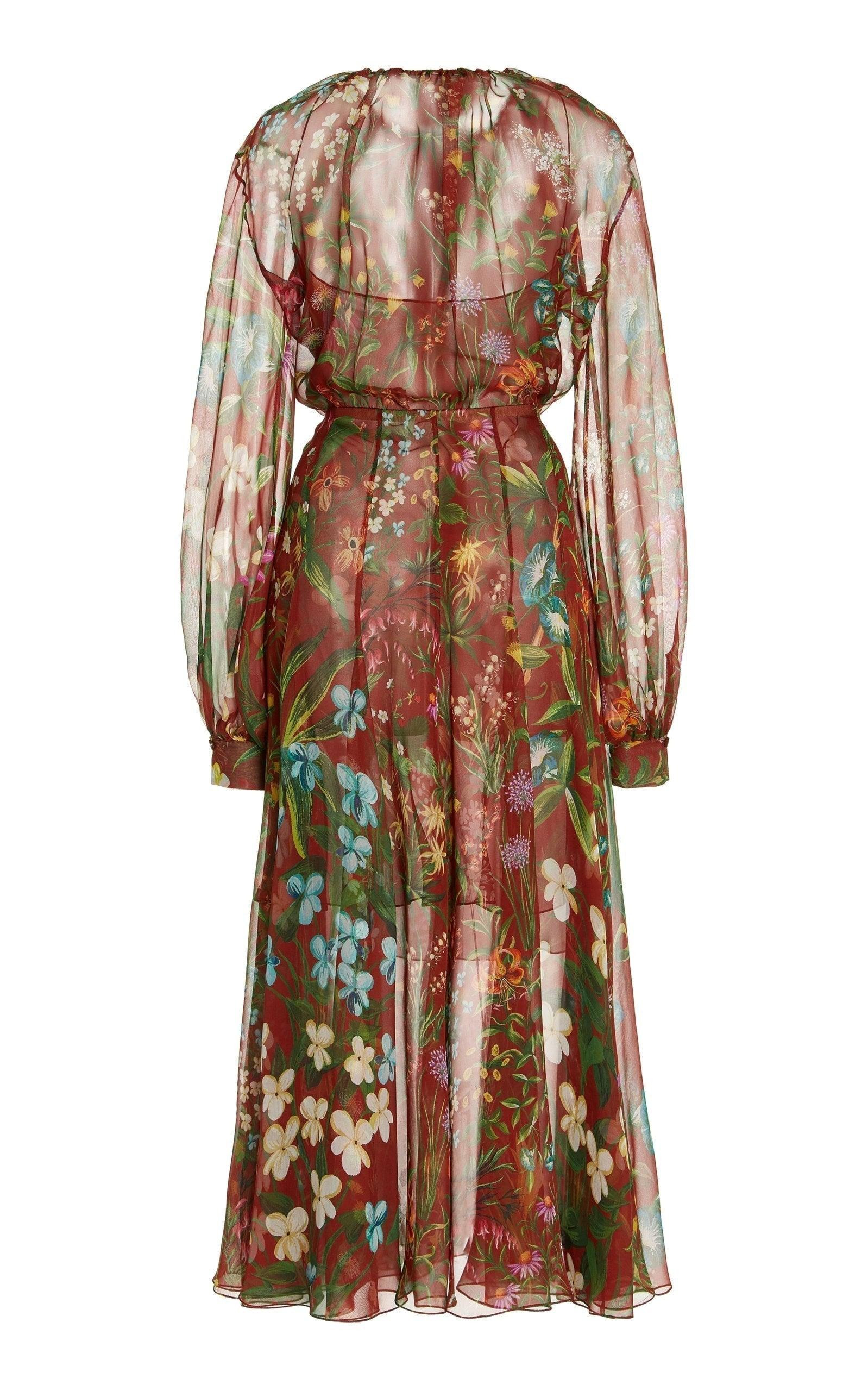 Silk Chiffon Midi Dress - 5