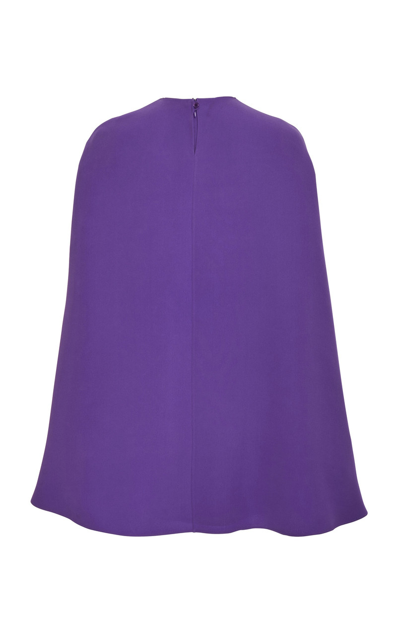 Cape-Detailed Silk Mini Dress purple 3