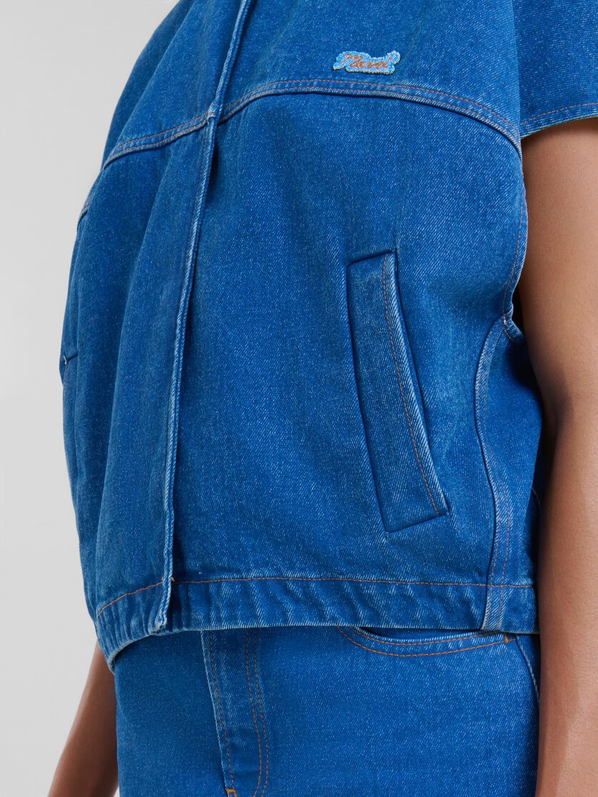 BLUE ORGANIC DENIM SHORT-SLEEVED JACKET WITH MARNI MENDING PATCH - 5