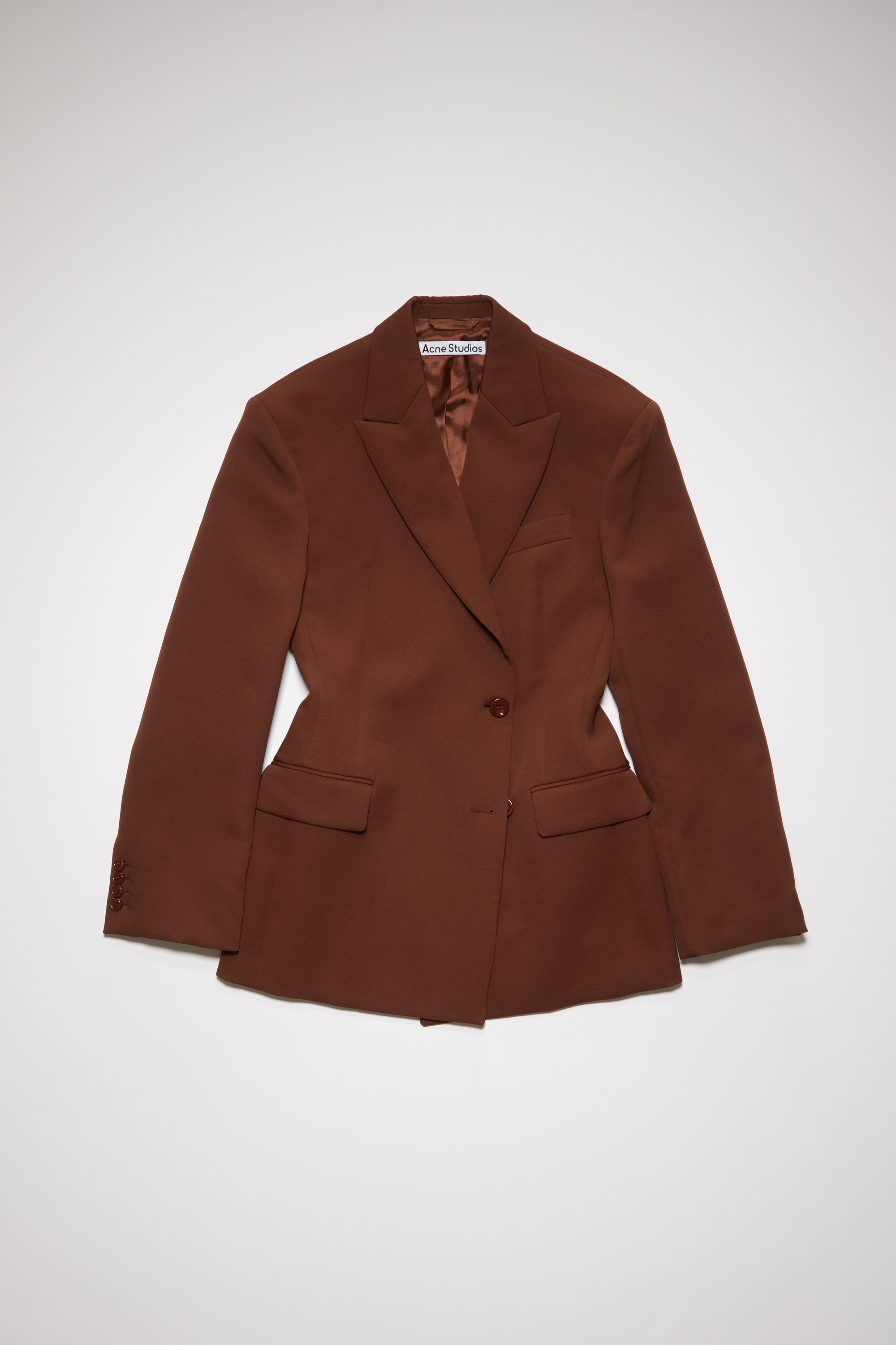Double-breasted suit jacket - Cognac brown - 7