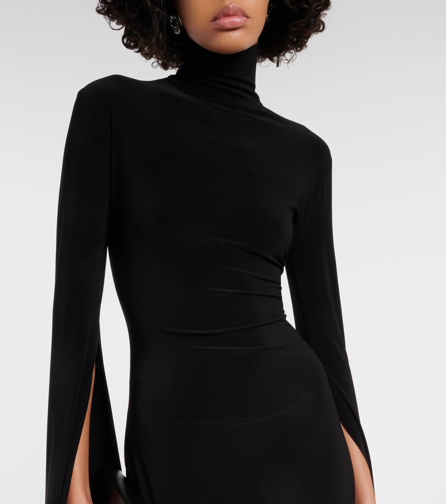 High-neck jersey minidress - 4