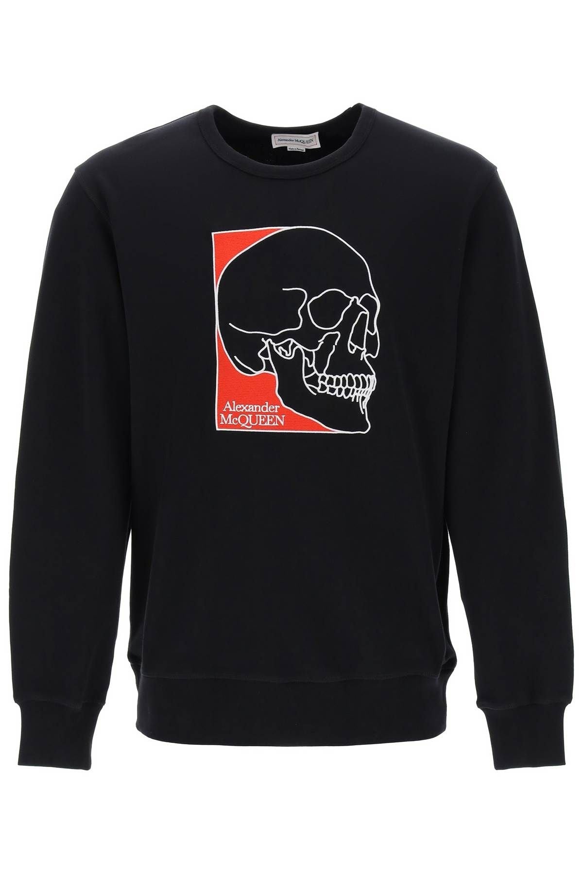 【送料&関税込】Alexander McQueen Skull Embroidered Crewneck Alexander McQueen Black Embroidered Skull Sweatshirt