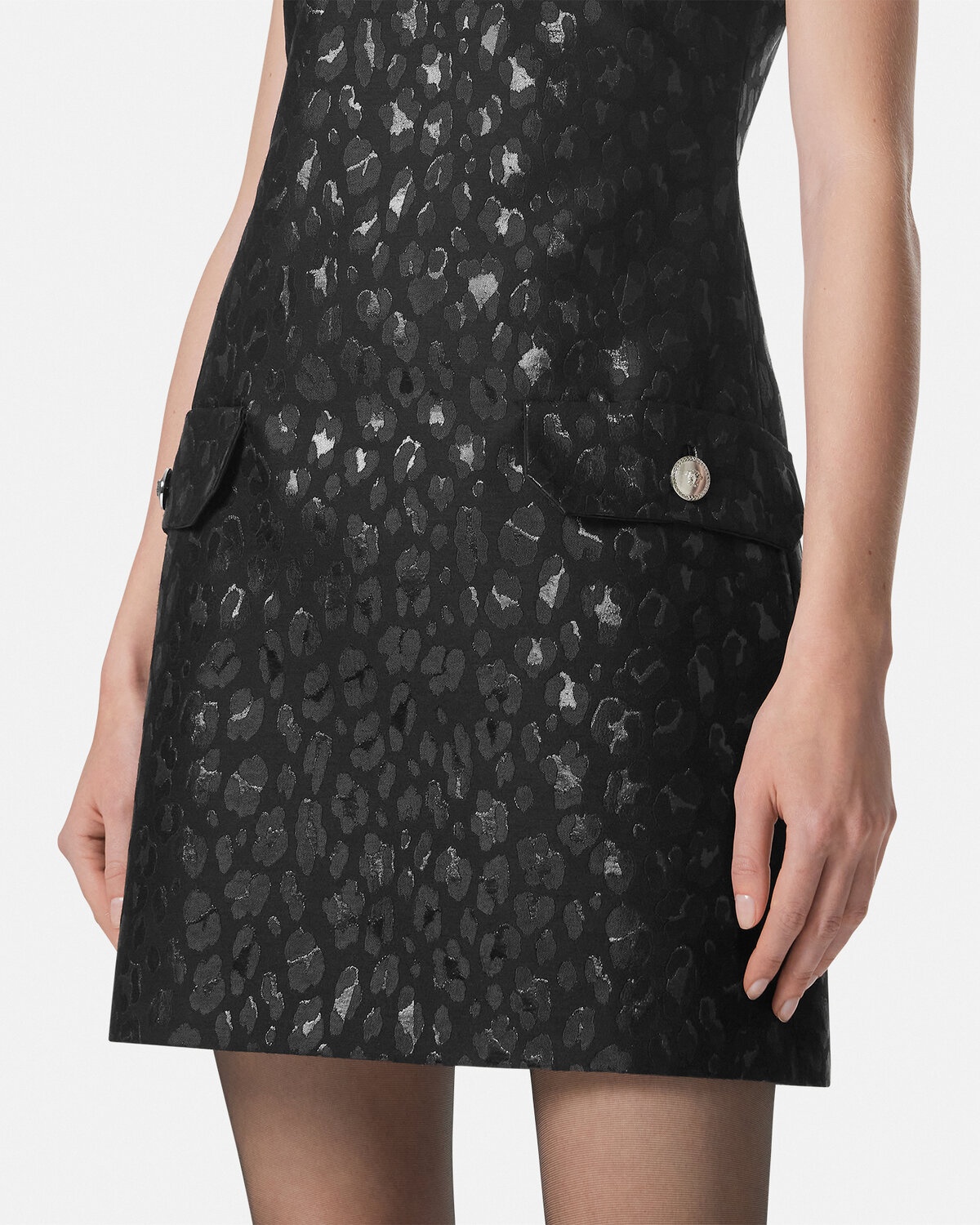 Leopard Jacquard Scoop Mini Dress - 3