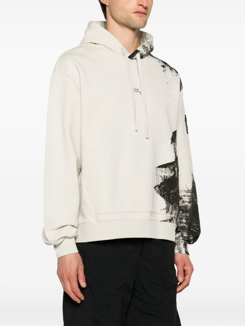 Brushstroke cotton hoodie 3