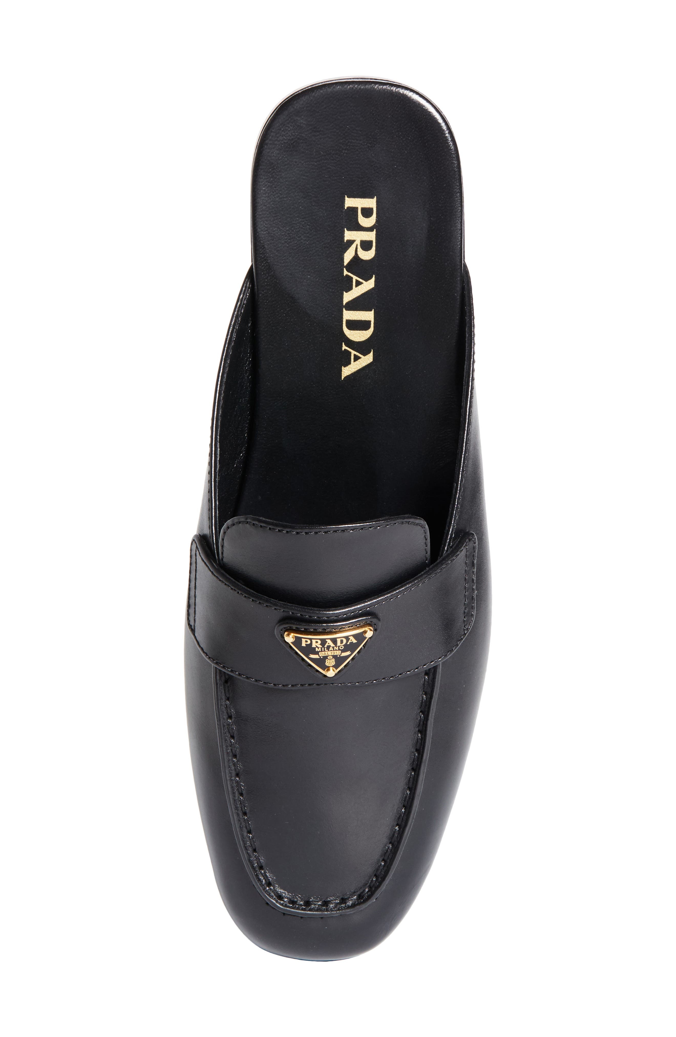 Prada Logo Loafer Mule in Nero at Nordstrom - 5