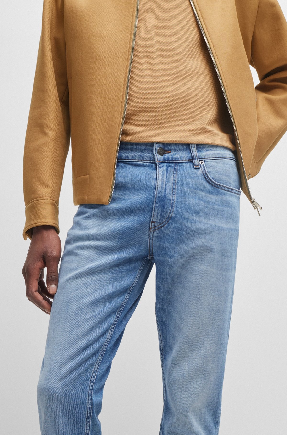 SLIM-FIT JEANS IN BLUE SUPER-SOFT STRETCH DENIM - 5