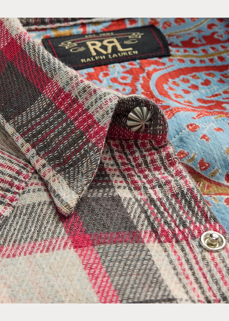 Slim Plaid Double Cloth Western Shirt 4