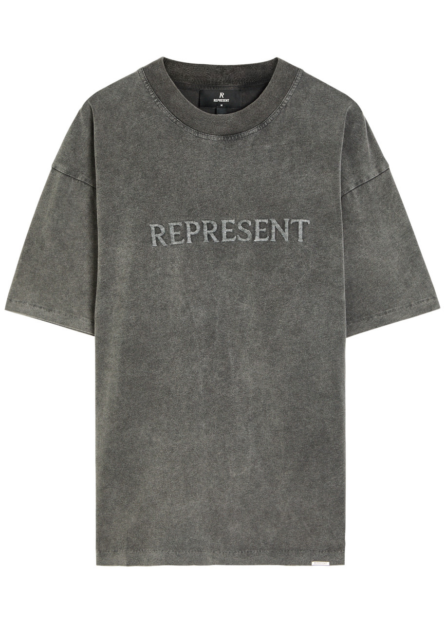 Represent Embroidered Cotton T-shirt - 1