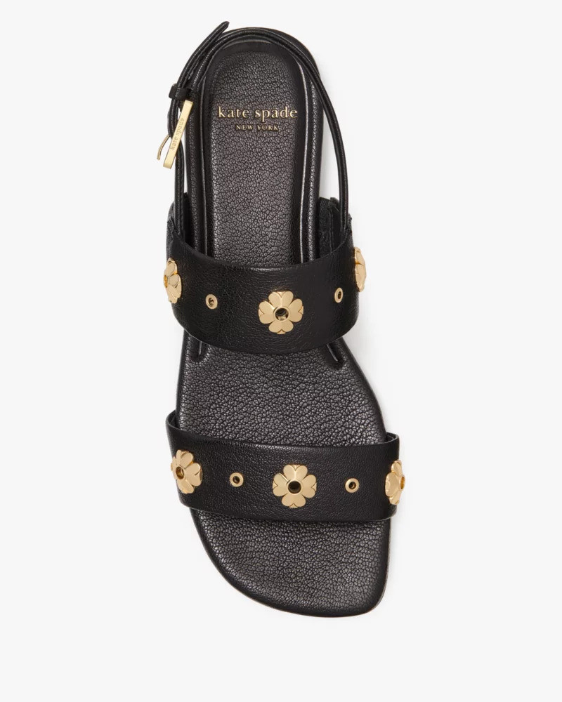 Spade Flower Stud Flat Sandals 3