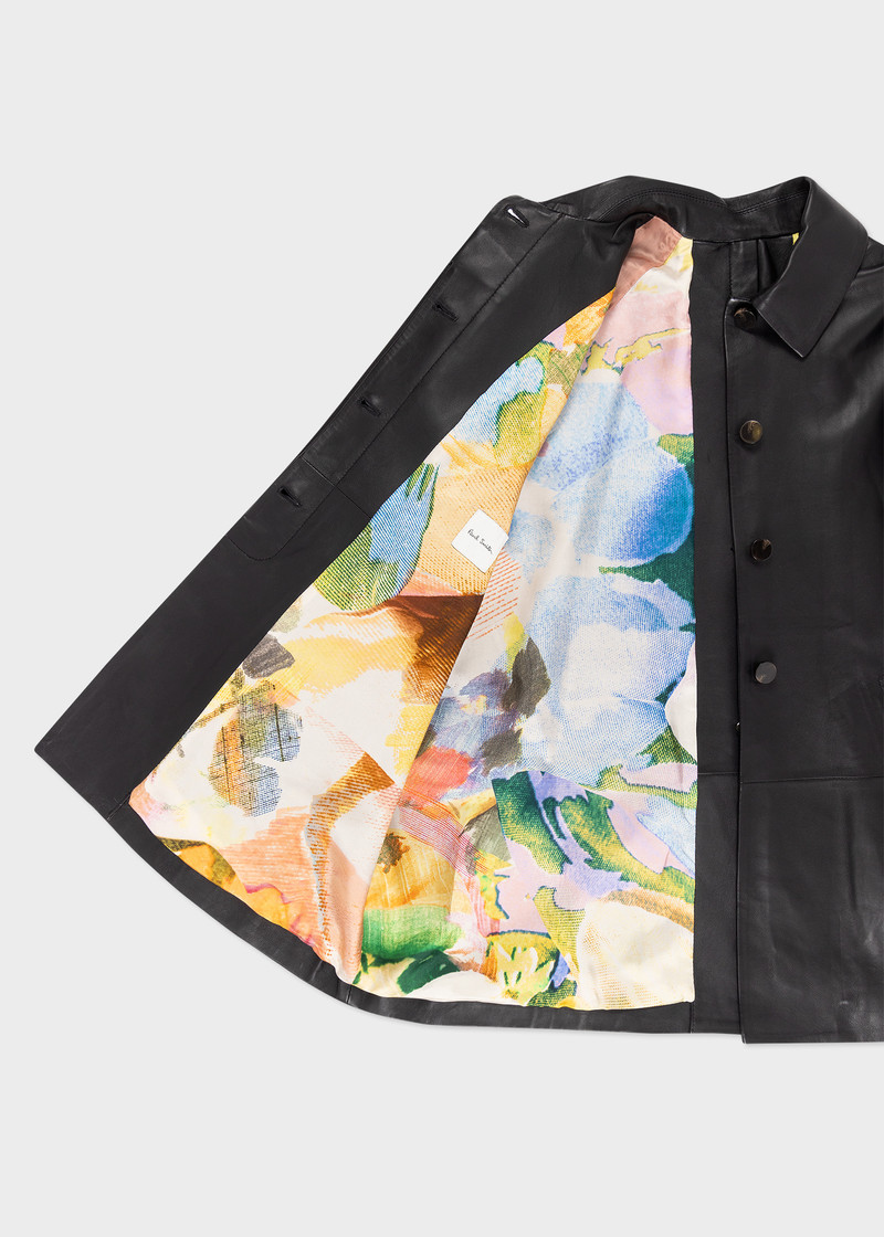 Paul Smith Leather Swing Jacket With Button Back outlook