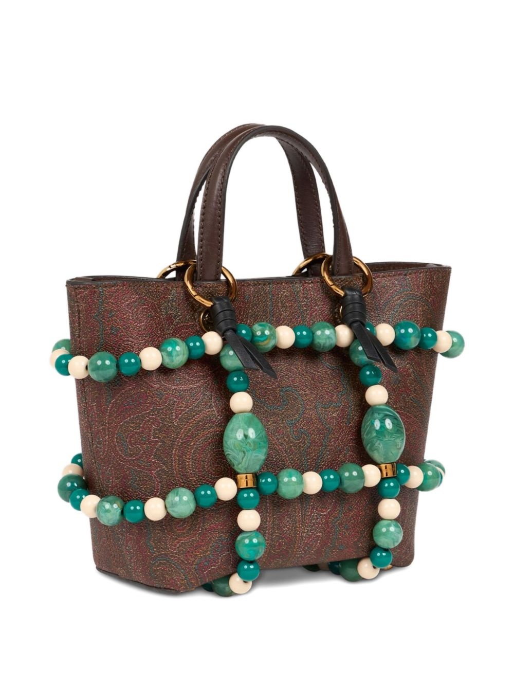 marble-embellished cage bag - 3