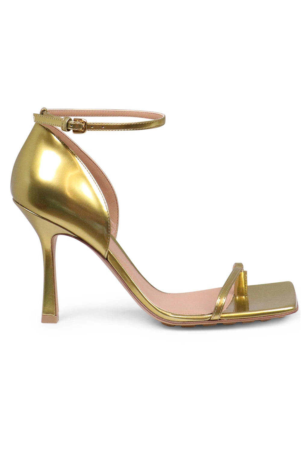 STRETCH ANKLE STRAP 90MM HEEL | GOLD - 2