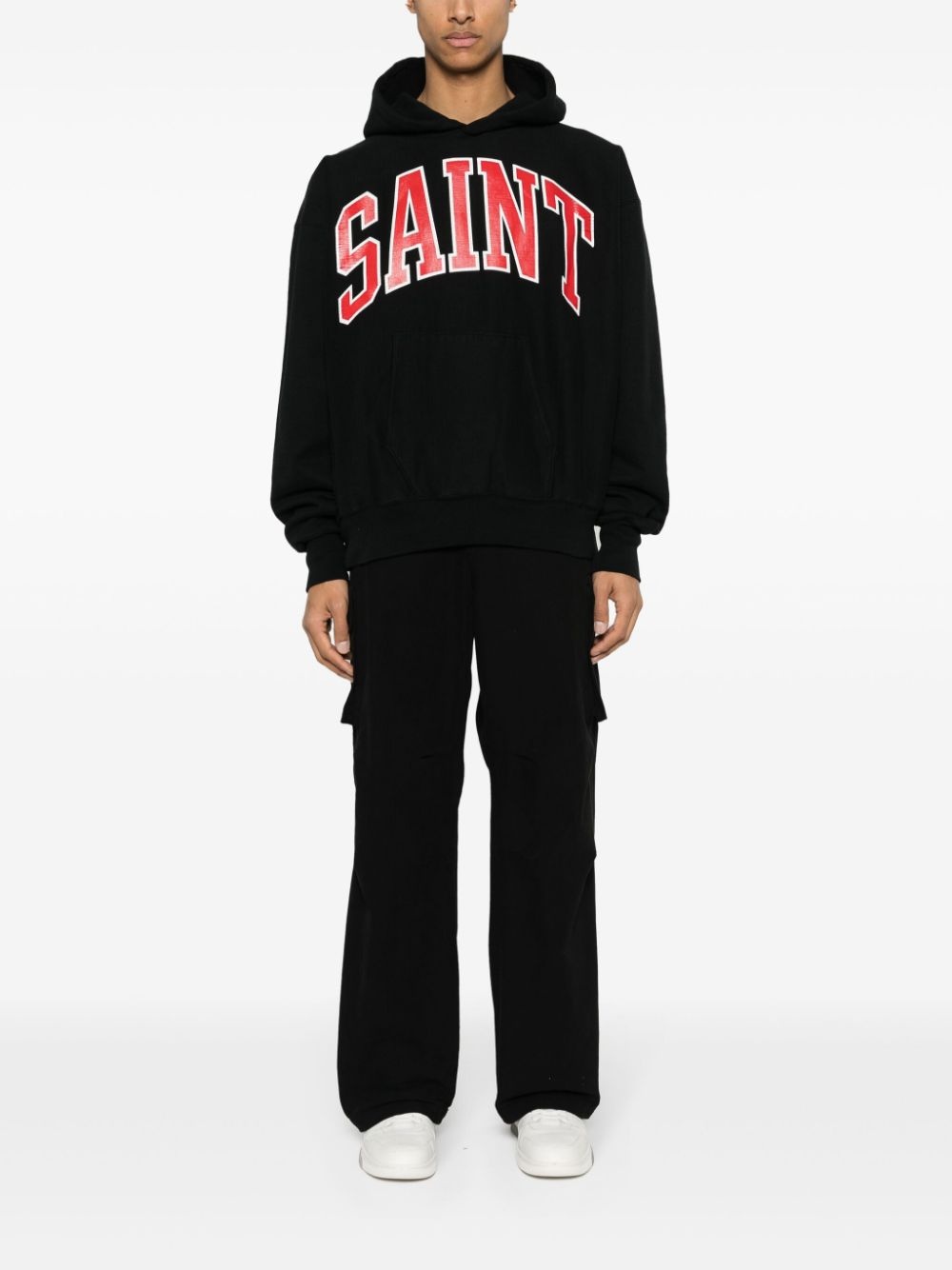 logo-print cotton-blend hoodie - 2