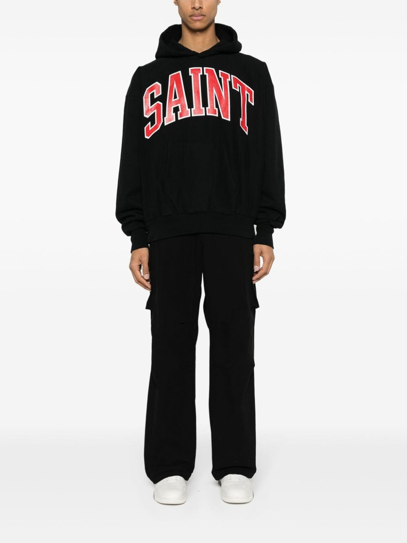 SAINT M×××××× logo-print cotton-blend hoodie outlook