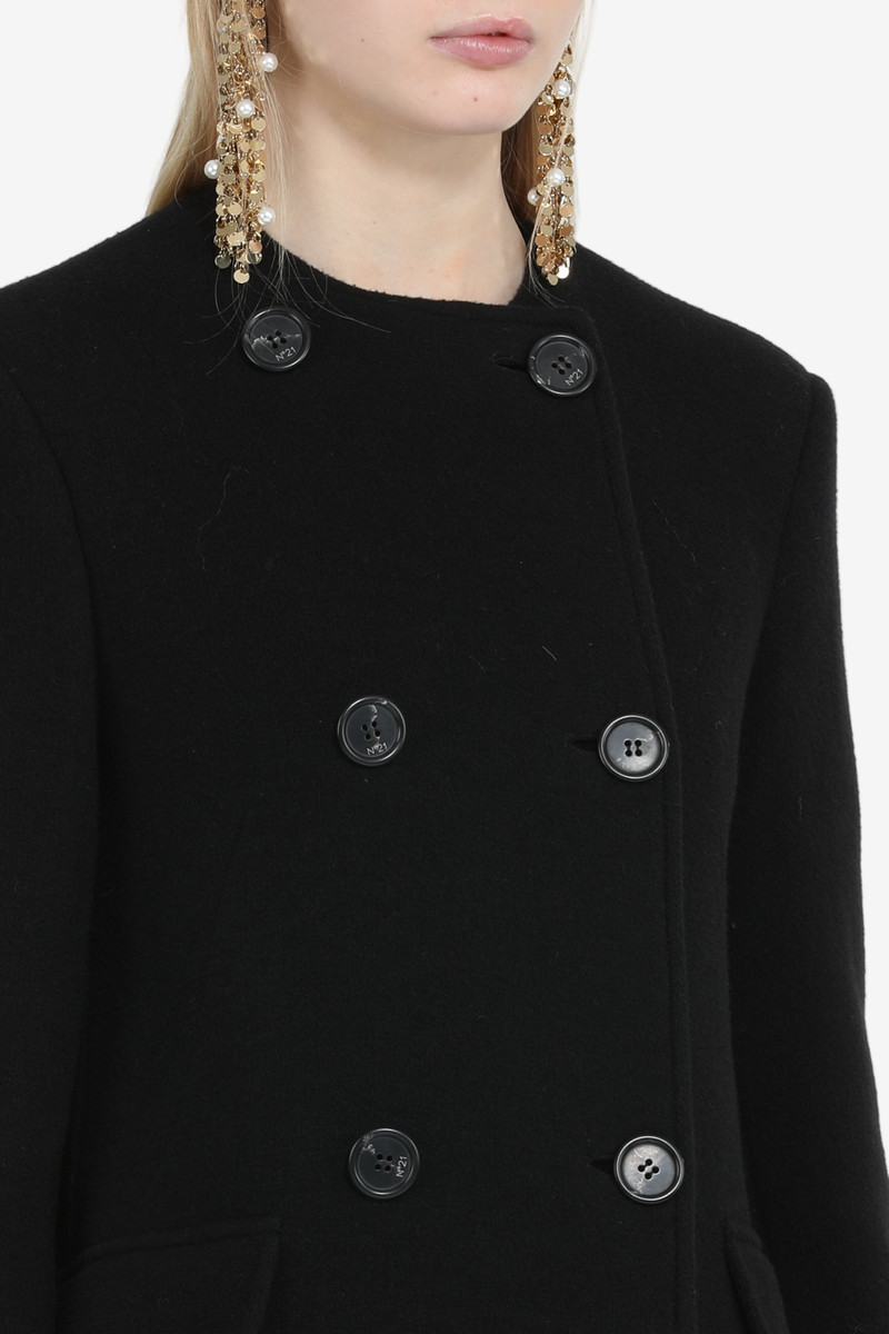 LONG DOUBLE-BREASTED COAT WITHOUT COLLAR 5