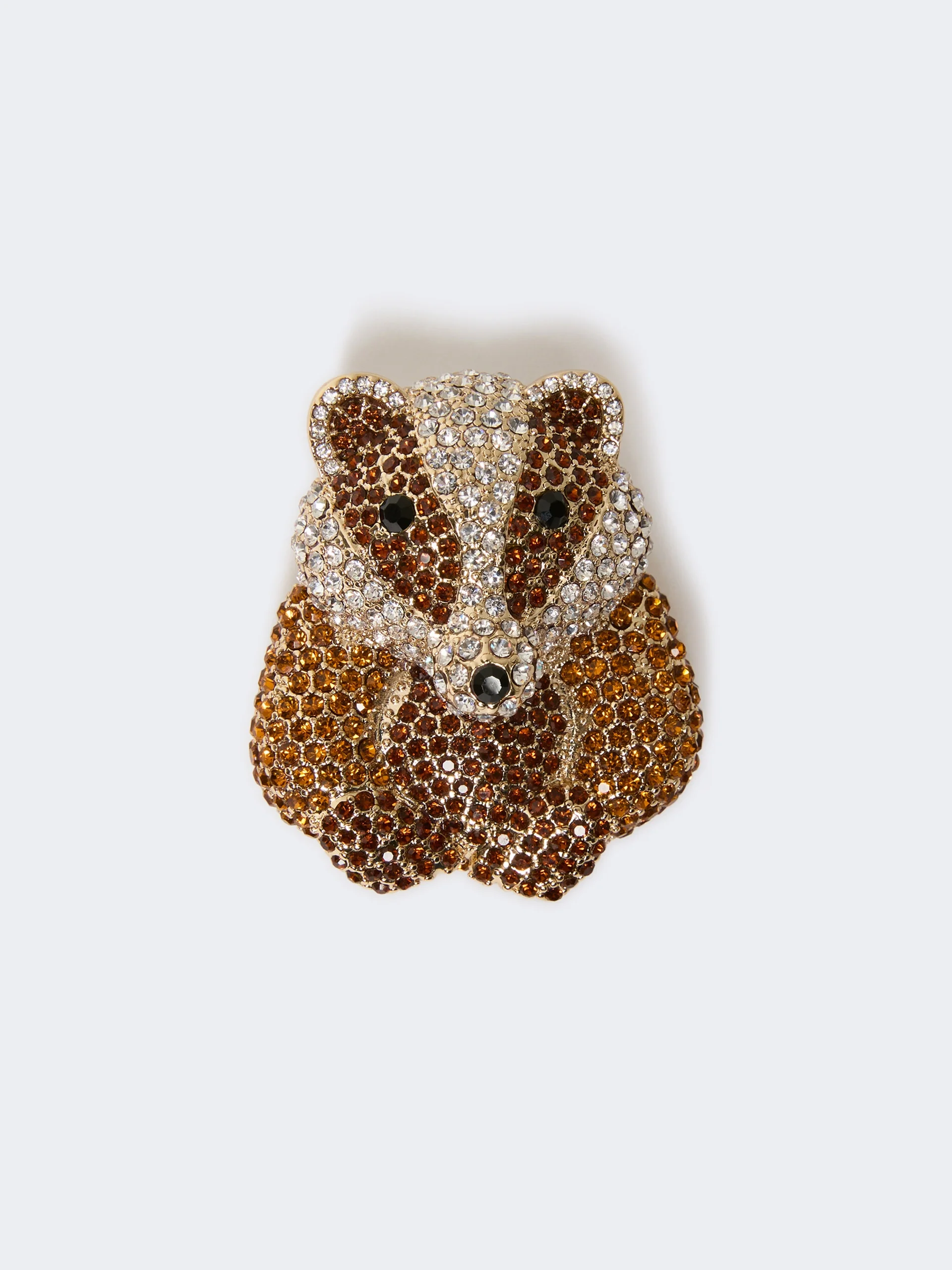 PERLE Metal brooch with rhinestones - BRONZE - 1