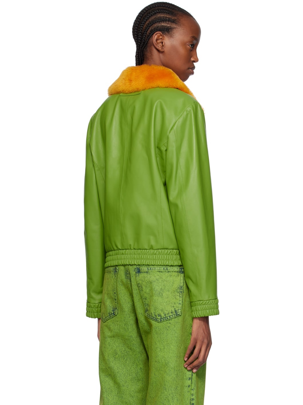 Green Zip Shearling Jacket - 3