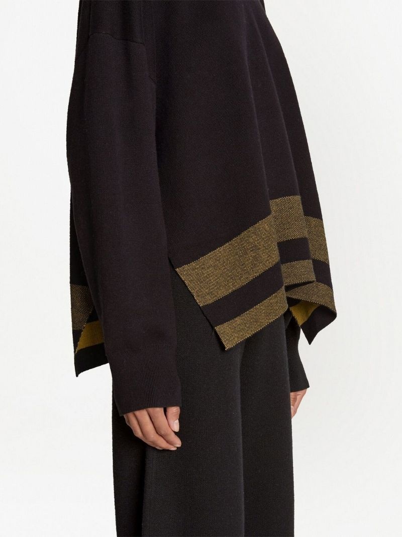 stripe-trim side-slit jumper - 5