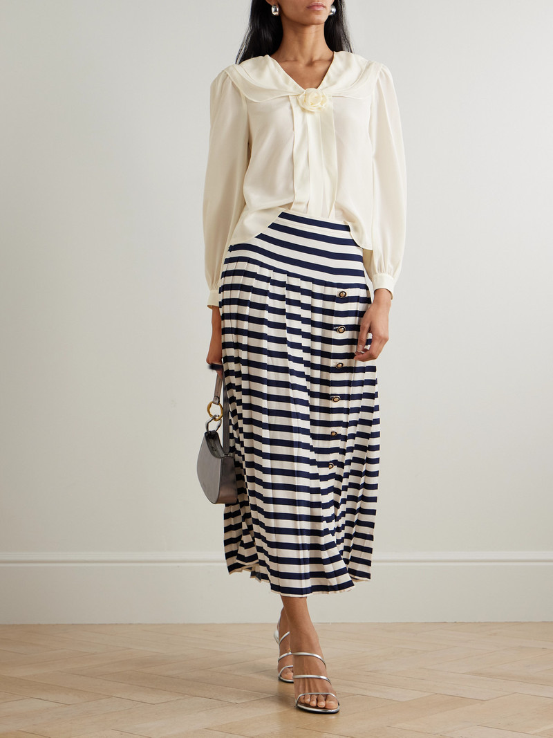 RIXO Emelin Layered Appliquéd Silk Crepe De Chine Blouse outlook