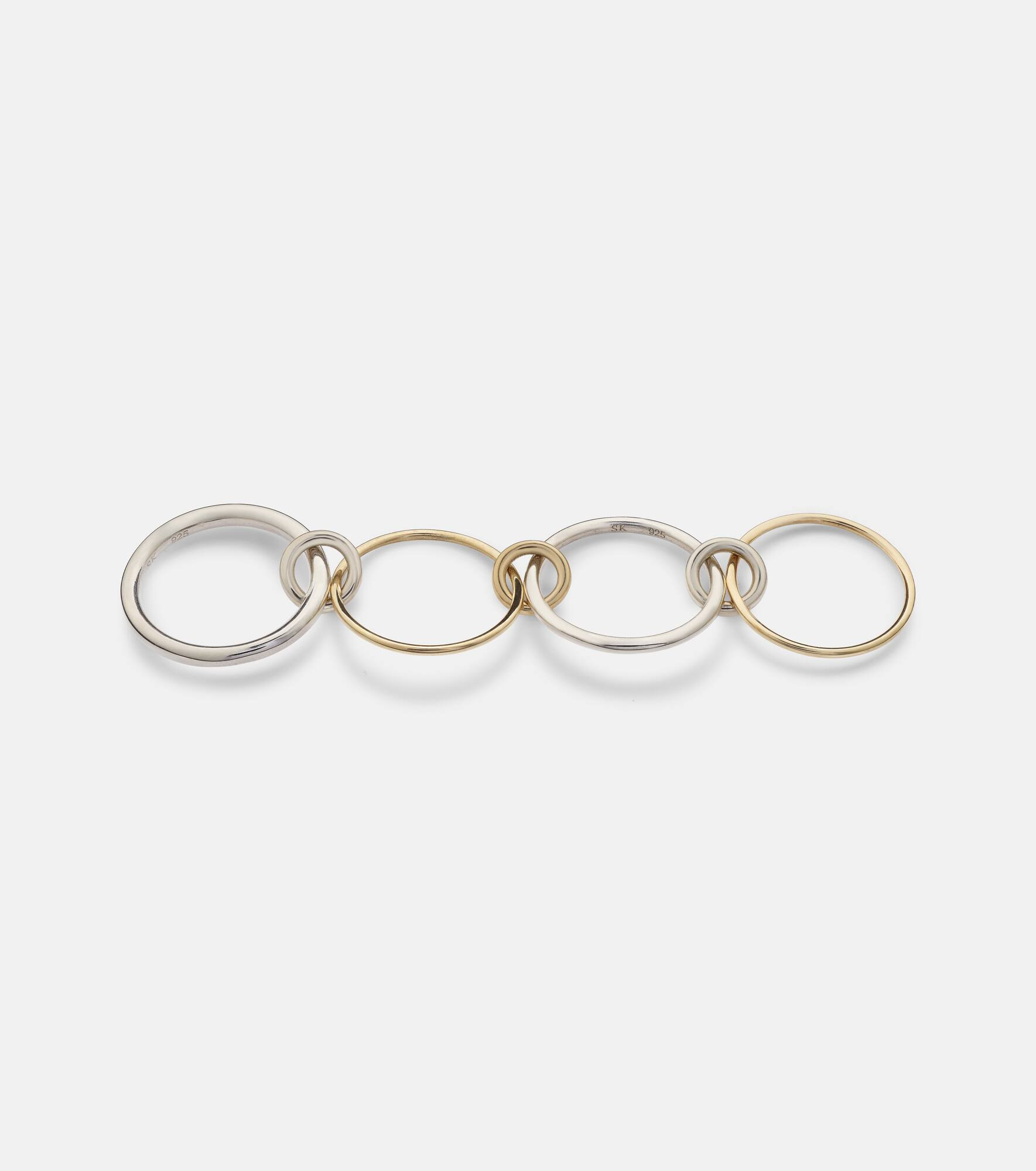 Pisces 18kt gold and sterling silver ring - 4