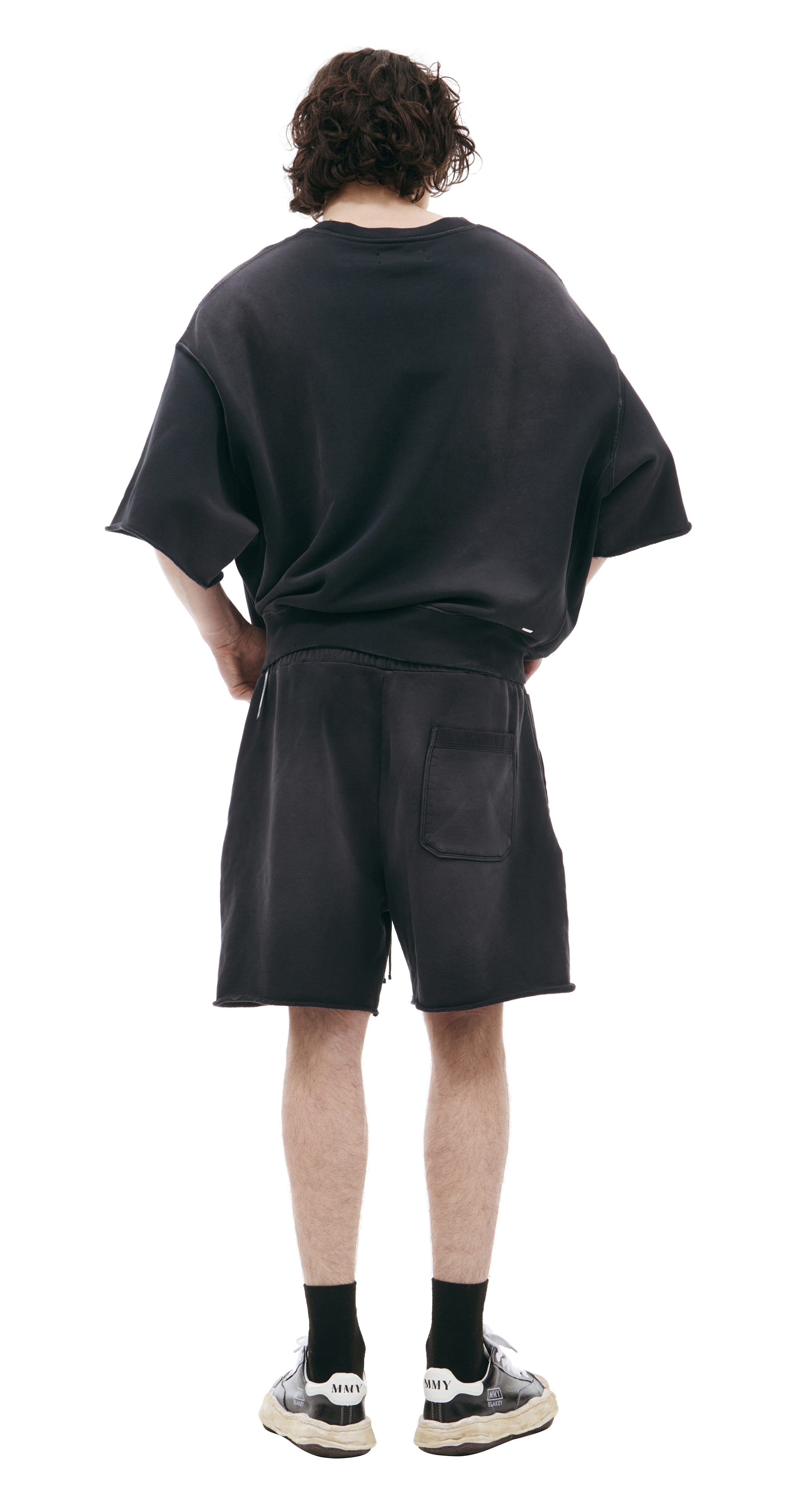 BLACK COTTON SHORTS - 3