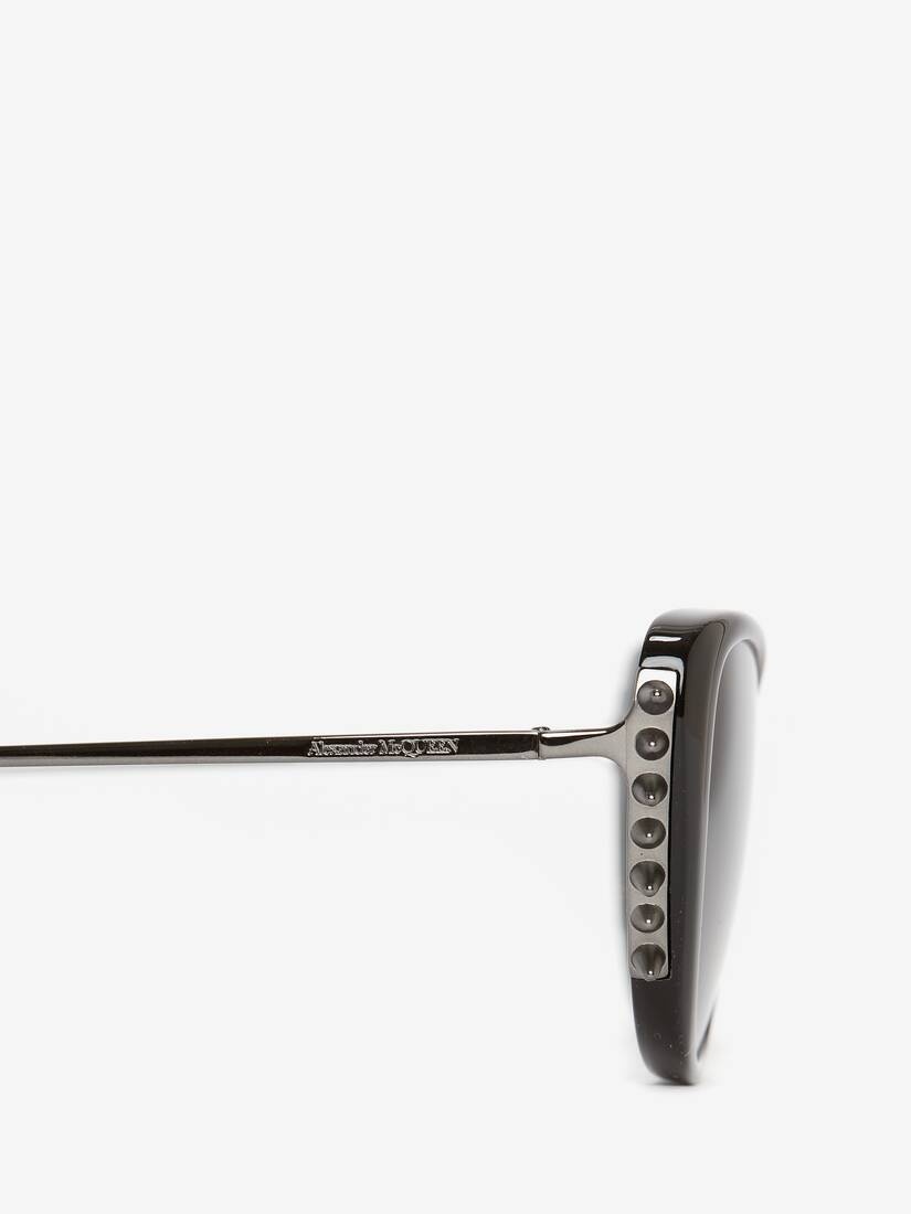 Punk Stud Combi Cat-eye Sunglasses in Black/ruthenium - 4