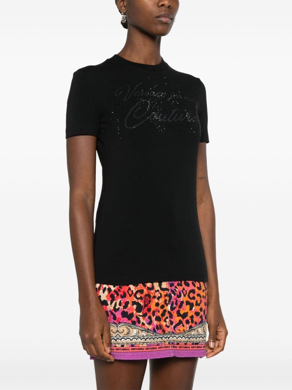 crystal-logo cotton T-shirt - 3