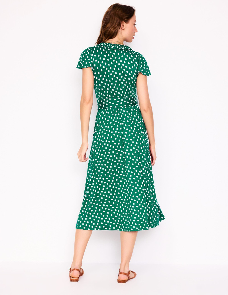 Nicola Jersey Tea Dress-Forest Grass, Painted Dot 4