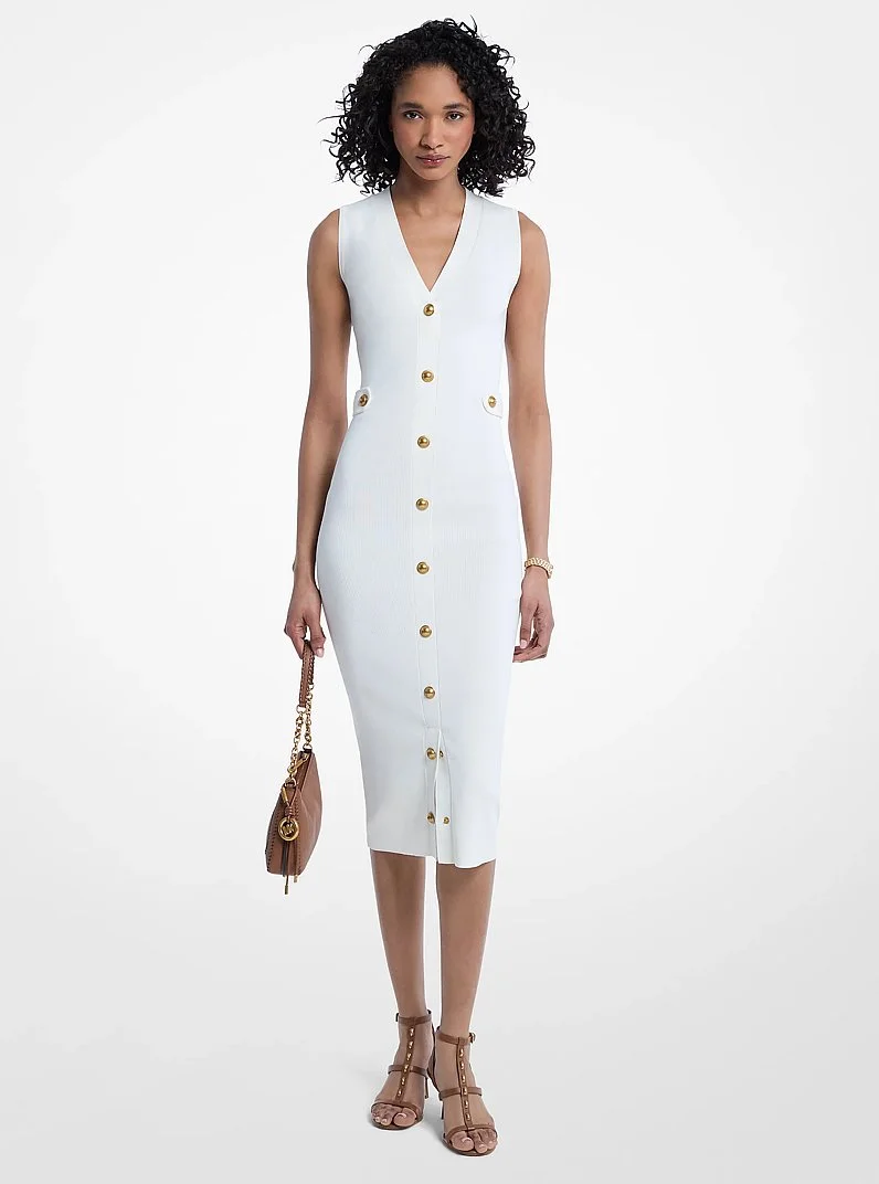 Stretch Knit Midi Dress - 1