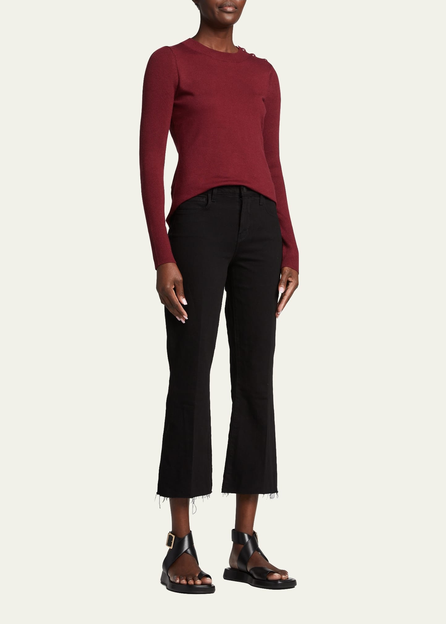 Kendra High-Rise Crop Flare Jeans - 2