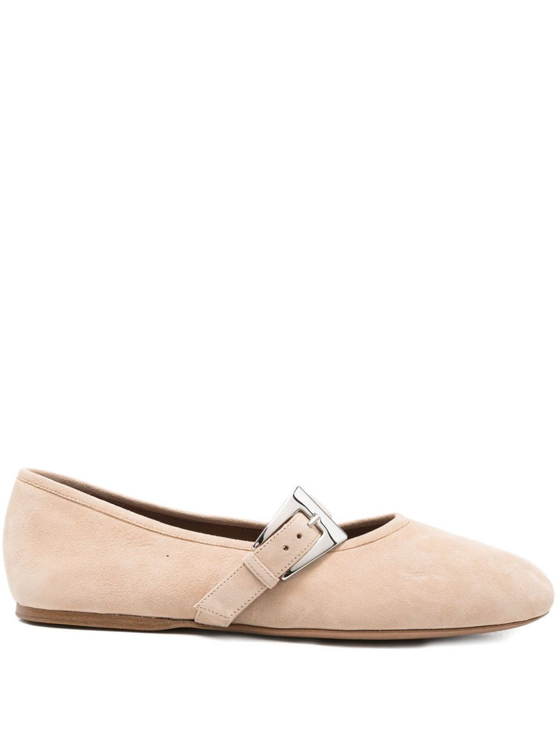 buckle-strap suede flats 1