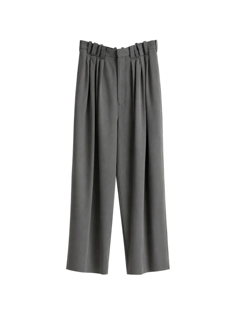 EIGHT TUCK PLEATED WOOL TROUSERS 1