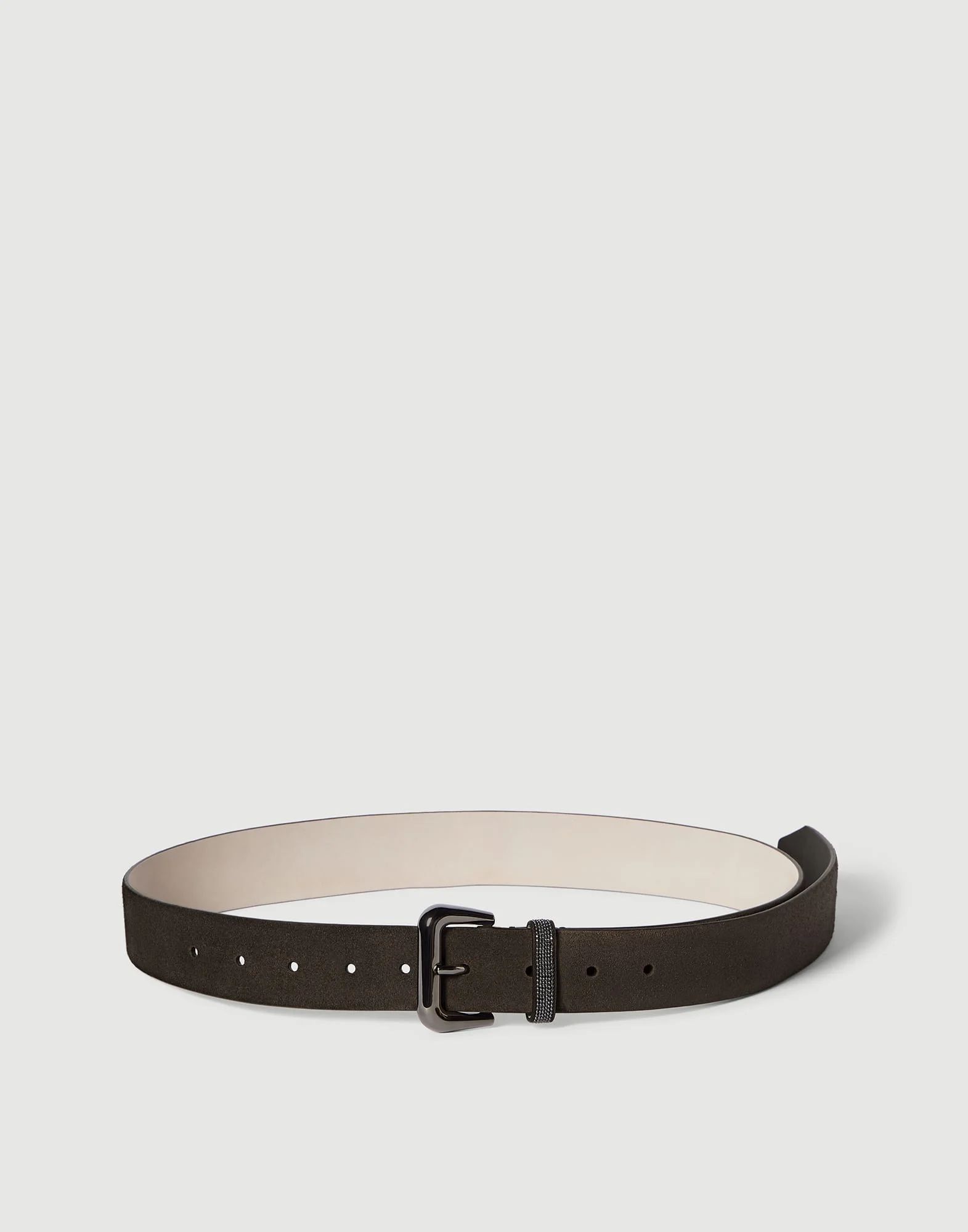 Suede belt with shiny loop - 1