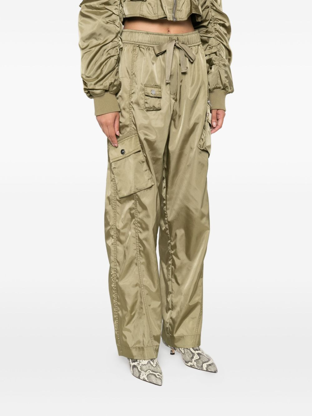 Ganni Women Nylon Oversize Trousers - 2
