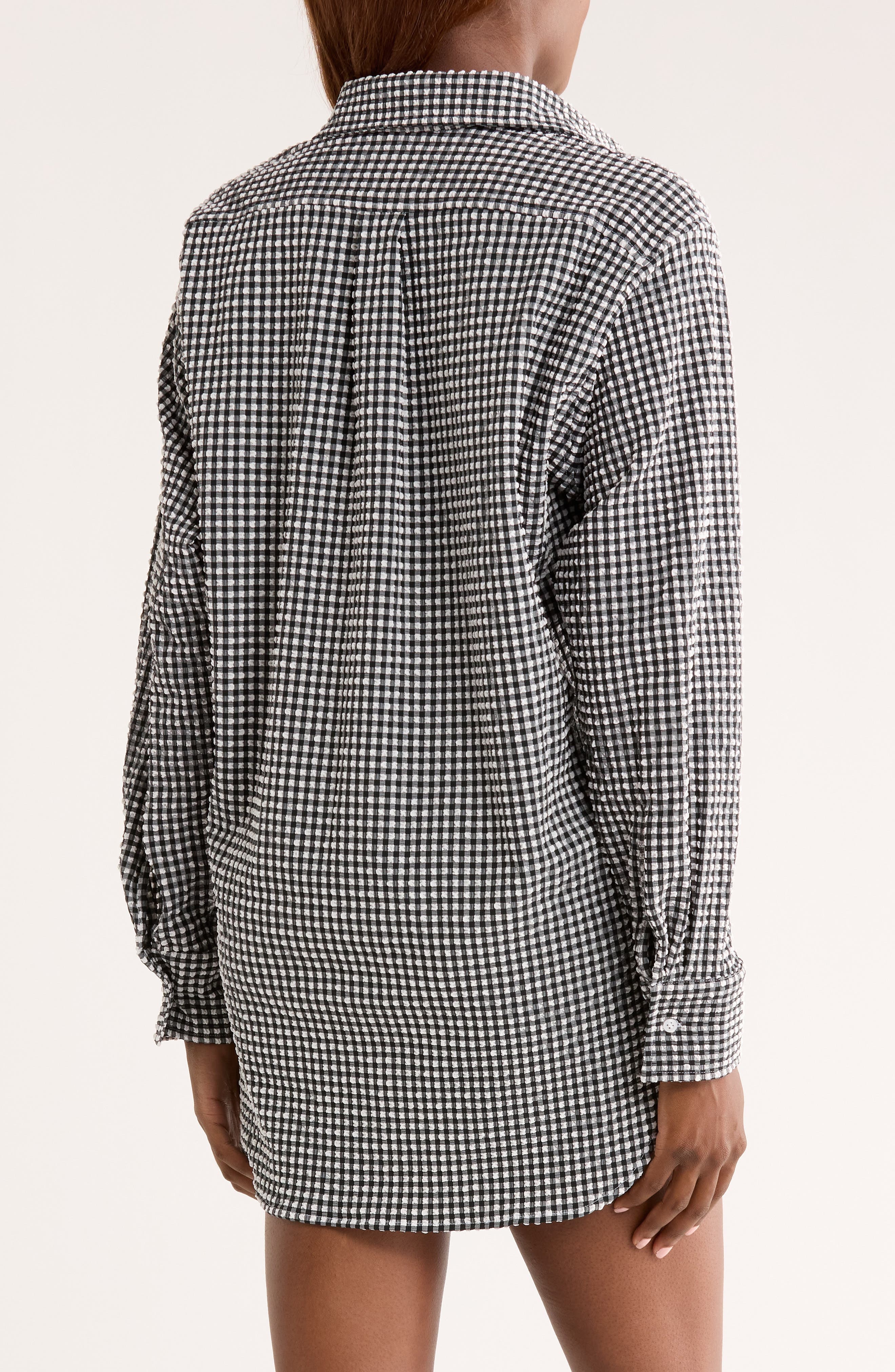 Hunza G Oversize Cover-Up Shirt in Black at Nordstrom - 2